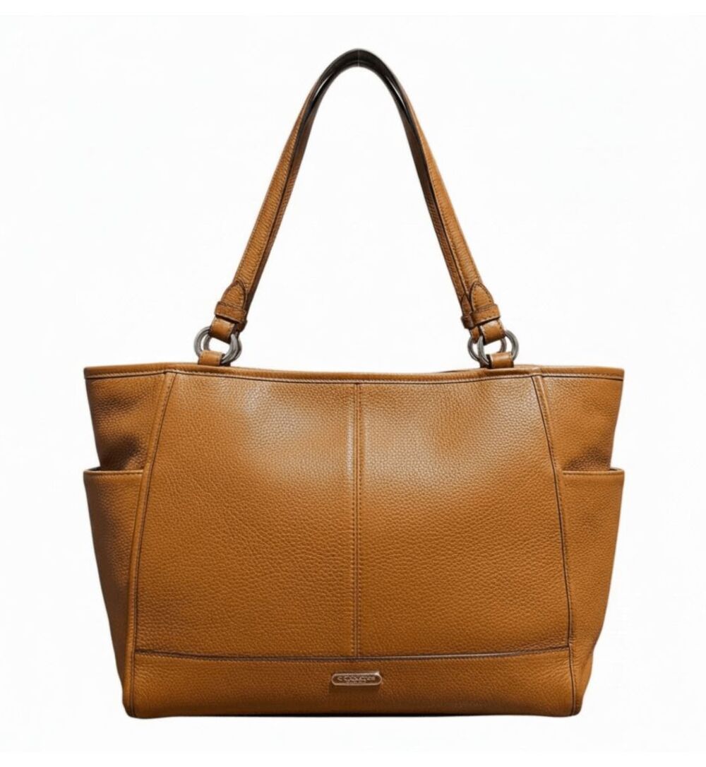 COACH Carrie Brown Leather Shoulder Bag Tote